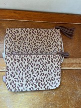 Lot of Ipsy Brown Animal Print Vinyl Make Up Bag Zipper Pouch Bag - largest one - $8.59