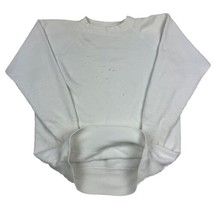 Vintage 50s Penney’s Sweatshirt Small Crewneck Cotton Raglan White Distressed - $148.50