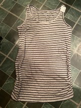Motherhood Maternity Gray Striped Medium Tank Top Rouched Side *NEW w/Ta... - $238.21 MXN