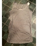 Motherhood Maternity Gray Striped Medium Tank Top Rouched Side *NEW w/Ta... - $238.21 MXN