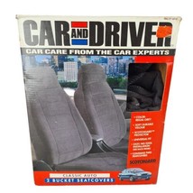  Scotchgard Grey 2 Bucket Seatcovers Car Front Soft Universal Fit Vintage 0815 - £23.95 GBP