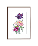 Original Watercolor Tulip Flowers 29,8x42cm Home Decor Botanical illustr... - $3,956.72 MXN