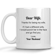 Thanks For Being My Wife Mug, Funny Gifts For Wife, Gifts For Wife, Valentines D - £11.98 GBP