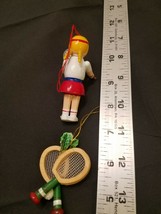 Vintage Kurt S Adler 1984 Tennis Rackets & Ball Christmas Ornament + Tennis Plr - £7.13 GBP