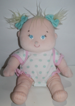 Tollytots Baby Doll Soft Plush Stuffed 12&quot; Sewn Blue Eyes One Piece Outfit Dot 1 - £10.70 GBP