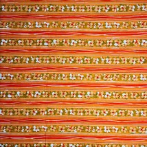 Orchid Floral Stripe Fabric Orange by Joann 44” wide 100% Cotton By the Yard - £7.85 GBP