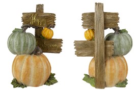 12.5&quot; Orange and Green Pumpkin &quot;Happy Thanksgiving&quot; Table Top Sign - £95.56 GBP