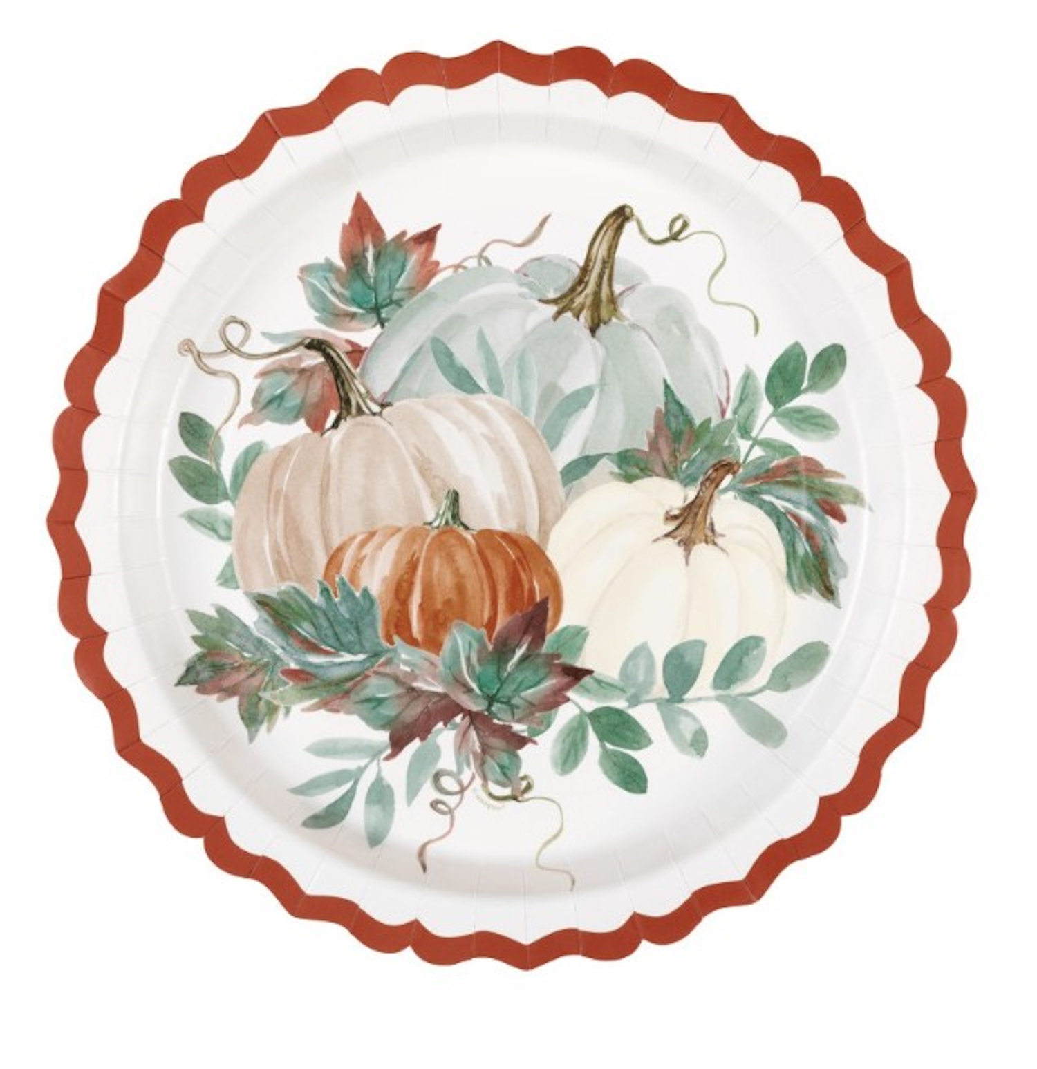 Thankful Fall Harvest 11" 8 Ct Paper Dinner Platters Thanksgiving Shaped - $10.88