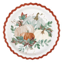 Thankful Fall Harvest 11&quot; 8 Ct Paper Dinner Platters Thanksgiving Shaped - £8.59 GBP
