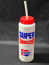 Vintage 1980s PEPSI Super Squeezer Plastic Sports Water Bottle With Stra... - $8.46