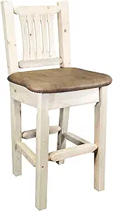 Montana Woodworks Homestead Collection Barstool with Back, Clear Lacquer... - £438.94 GBP