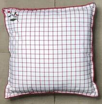 Retro Rockabilly Red White Checkered Cherry Throw Pillow Fifties Style 19 1/2 In - £18.99 GBP