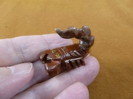 Y-SCO-7) little red SCORPION stone carving SOAPSTONE Peru love baby scor... - $8.99