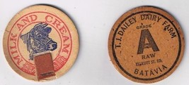 Milk Cap TJ Dailey Dairy Farm Batavia NY + Milk &amp; Cream Tab - $3.95
