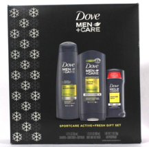 Dove Men Care 3 Piece Sport Care Active &amp; Fresh Gift Set Exp 7/2023 - £30.44 GBP