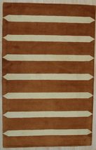 EORC Buy Hand-Tufted Wool Rust Transitional Stripe Modern Tufted Rug Online - £272.98 GBP