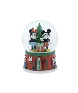 Disney 100 Mickey Minnie Holiday Snow Globe 100mm Plays Jingle Bells - $29.37