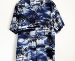Vtg RJC Hawaiian Shirt Mens Blue Night Tropic Beach Palm Tree Cotton Haw... - $29.99
