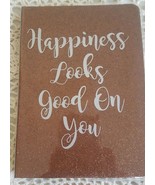 NEW Planner Journal Silver Metallic Happiness Looks Good On You Hard Cover - $20.00