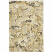 6 X 9 Beige Grey And Gold Abstract Power Loom Stain Resistant Area Rug - €385,72 EUR