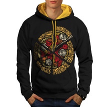 Wellcoda Pizza Slice Fast Mix Food Mens Contrast Hoodie,  Casual Jumper - £31.42 GBP