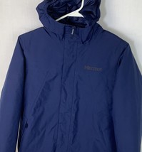 Marmot Jacket Hooded Insulated Navy Blue Boys Large Full Zip Youth - £31.44 GBP
