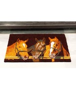 3 Horse Friends by Stable Fence Coir Coconut Fiber Floor Mat Doormat 29&quot;... - $37.03 CAD