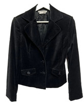 To The Max Black Velvet Jacket Blazer Special Occasion Holidays Lined S - $42.54