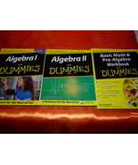3 PACK MATH ALGEBRA BOOKS SALE For Dummies Pre Basic Math Book ❃ FreshSpun - $19.19