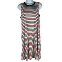 Time And Tru Womens Sleeveless Striped Knit Dress Size M Red White &amp; Blue - £13.83 GBP