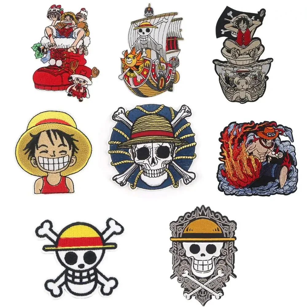 Anime ONE PIECE Ironing Patch Badge  Animation Cartoon Pirate Ship Embroidery - £8.87 GBP+