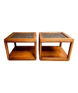 Mid-Century Cube End Tables Mirrored Tops in the Manner of Dunbar-A Pair - $1,195.00