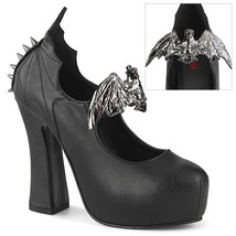 DEMONIA DEMON-18  Women&#39;s Black  5&quot; Heel Concealed Platform Shoes Maryjane Pump - £69.27 GBP