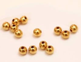18k solid gold  4 mm round polish bead  (price for 1 bead ) - £20.42 GBP