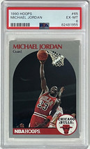 Michael Jordan 1990-91 NBA Hoops Card #65- PSA Graded 6 EX-MT (Chicago B... - £31.20 GBP