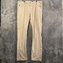 AG Adriano Godchmied Jeans Mens 38x34 Tan The Everett Slim Straight Stre... - $23.88