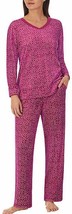 Nautica Women&#39;s Size Medium Purple 2 Piece Stretch Fleece Pajama Set NWT - £14.08 GBP
