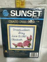 Sunset 1985 Special Occasions Cross Stitch Kit 5x5 Roses Birthday Wedding Sealed - $11.49