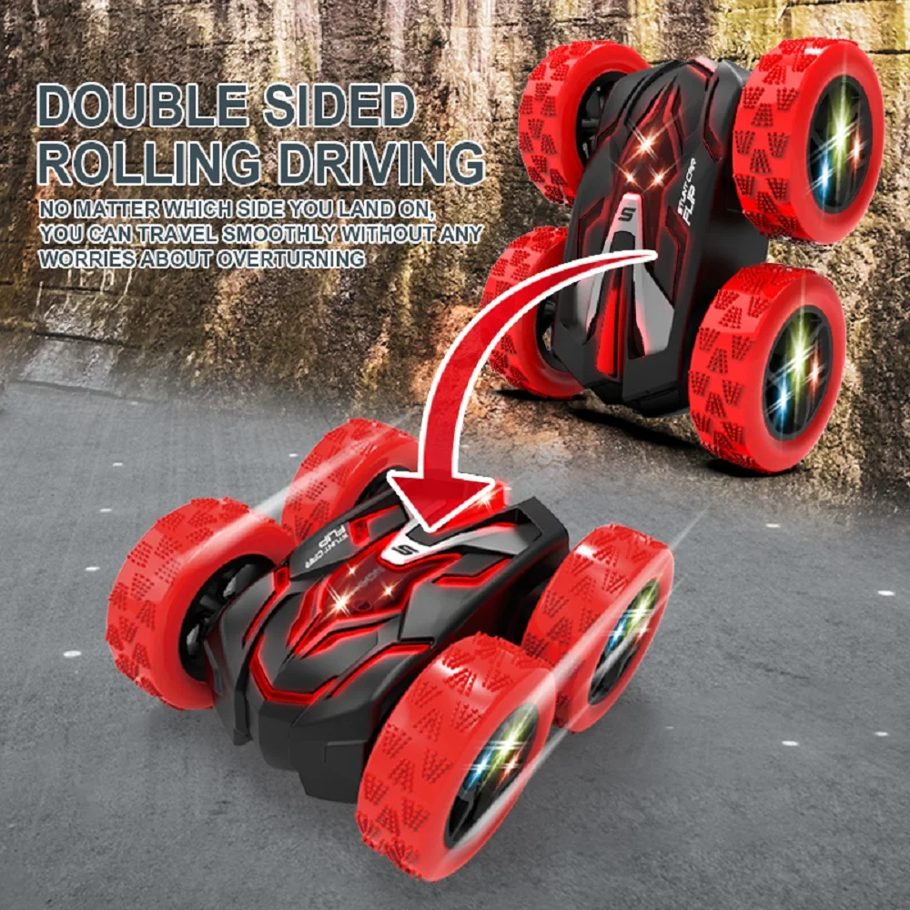 RC Car Gyroscope Standing Double Sided Stunt Cars 4WD RC Car With Led Li... - £26.53 GBP+