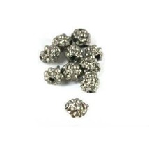 10 Antique Finish Silver Plated Oval Bali Beads 6mm Beading Jewelry Art ... - £6.56 GBP