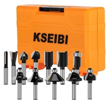 1/4 Inch Router Bit Set, Tungsten Carbide Tip, Black Powder Coating Finish, For  - £30.68 GBP