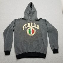 Mens Hoodie XL Gray Long Sleeve Pullover Pockets BMS Moda Italiana  Logo - $18.76