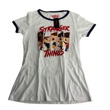 Netflix Stranger Things Chibi Group Girls Ringer T-Shirt Size L - £13.99 GBP