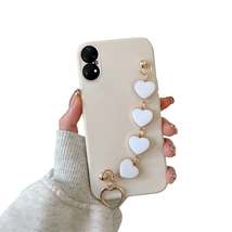 Anymob Huawei Phone Case White Heart Shape Strap Soft Silicone Back Cover - £18.82 GBP