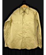 1960s Army Military Shirt Uniform Cotton Vietnam War Button Down 16 Vintage - $127.46 CAD