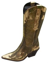 Donald Pliner Western Metalic Pitone Snake Leather Boot Shoe New Signatu... - £222.22 GBP
