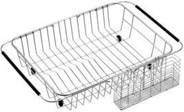 Expandable Dish Drying Rack Over The Sink Drainer Rack Sink Stainless Steel Gray - £29.37 GBP