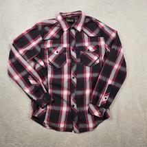 Helix Shirt Mens Size Small Button Down Plaid Black Red Western Style Co... - £19.47 GBP