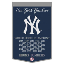 New York Yankees Banner Wool 24x38 Dynasty Champ Design - $2,421.97 MXN