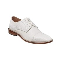 25630-100 Stacy Adams Tedesco Cap Toe Oxford Lizard Leather Dress Shoes White image 8